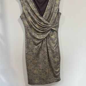 Elegant Gold-Toned Women's Mini Dress